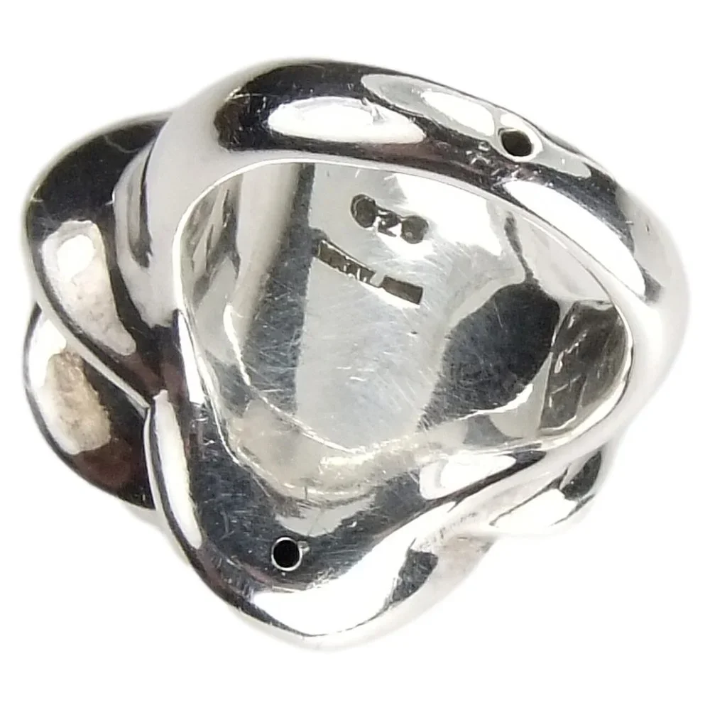 Sterling Silver Rose Ring - Size 8 1/4 - Picture 4 of 4